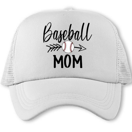 Baseball Mom Cute Arrow Father's Mother's Xmas Day Trucker Cap - Sportilla