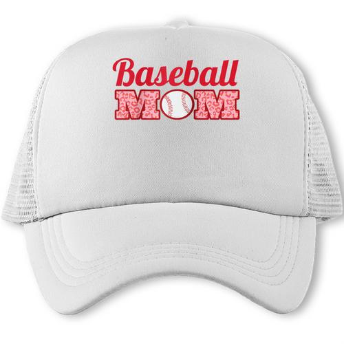 Baseball Mom Cute Mother Fans Baseball Graphic Raglan Baseball Tee Trucker Cap - Sportilla