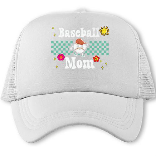 Baseball Mom Cute Retro Look Mothers Will Love Premium Trucker Cap - Sportilla