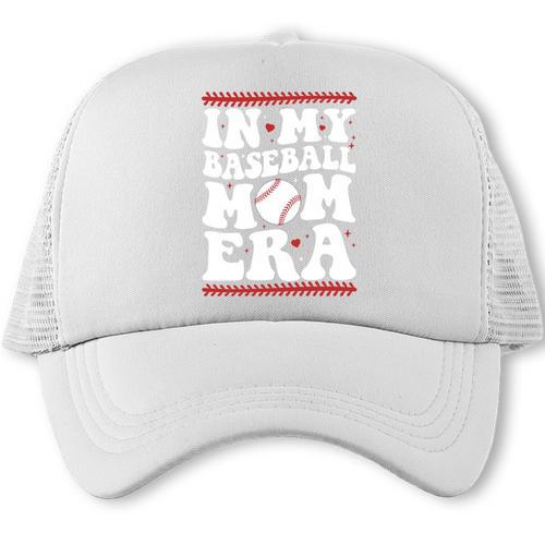 In My Baseball Mom Era Groovy Baseball Mom Team Mother's Day Trucker Cap - Sportilla