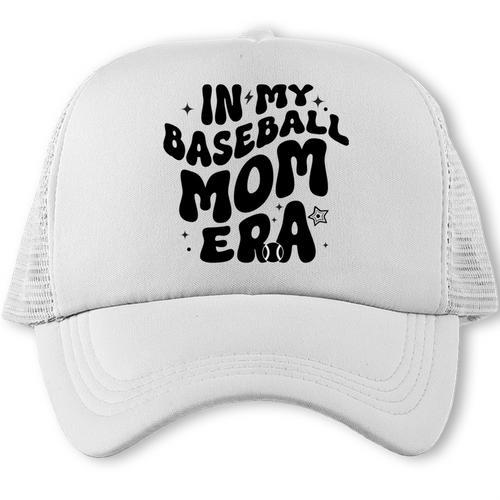 In My Baseball Mom Era Groovy Trucker Cap - Sportilla