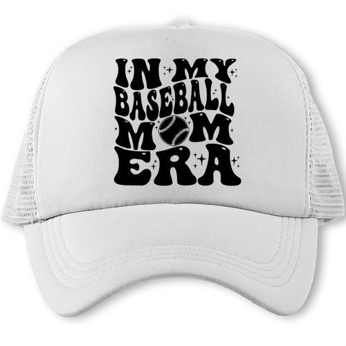 In My Baseball Mom Era Mom Life Game Day Vibes Mama Trucker Cap - Sportilla
