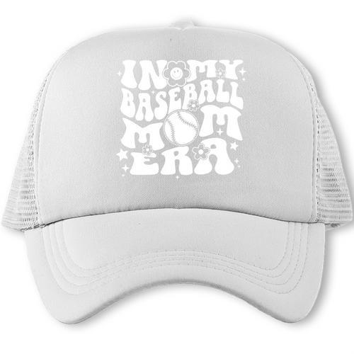 In My Baseball Mom Era Baseball Mama Groovy Sports Parent Trucker Cap - Sportilla