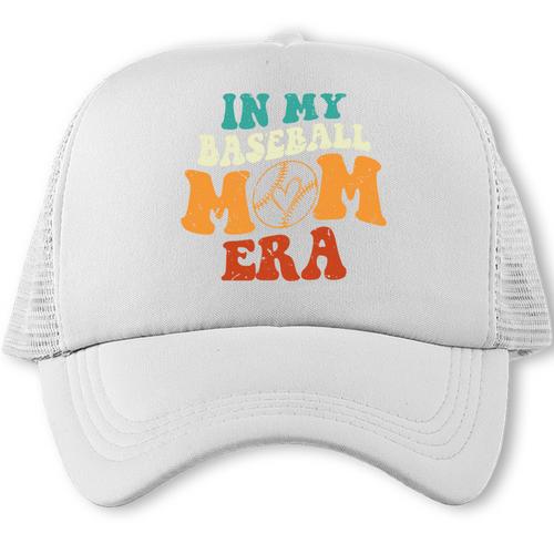 In My Baseball Mom Era Baseball Retro Groovy Mom Trucker Cap - Sportilla