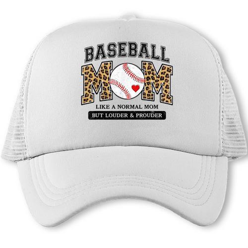 Baseball Mom Leopard Like a Normal But Louder And Prouder Trucker Cap - Sportilla