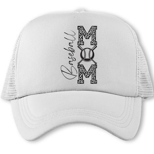 Baseball Mom Leopard Trucker Cap - Sportilla