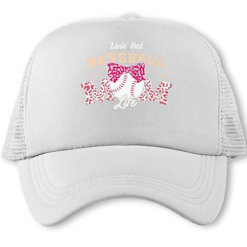 Baseball Mom Livin That Baseball Mom Life Premium Trucker Cap - Sportilla