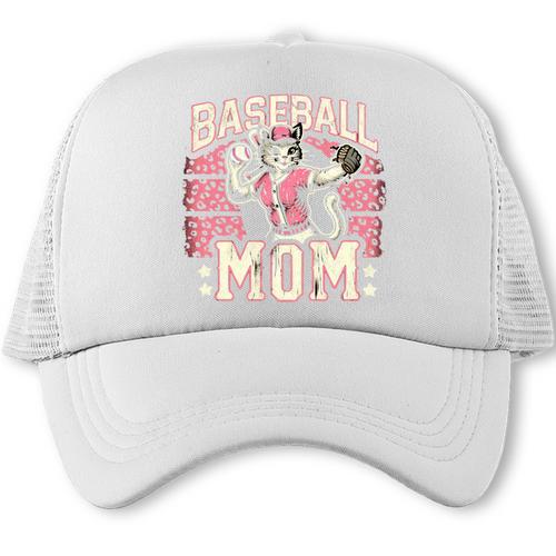 Baseball Mom Mama Mother's Cat In My Baseball Mom Era Trucker Cap - Sportilla