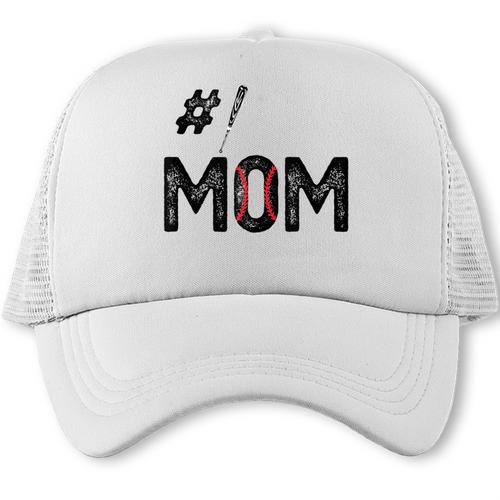 Baseball Mom Number One 1 Mother Baseball Lover Mother's Day Trucker Cap - Sportilla