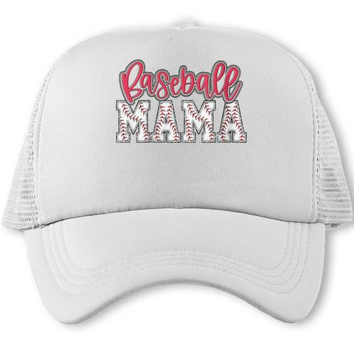 Baseball Mom Pink Baseball Mama Matching Family Daughter Trucker Cap - Sportilla