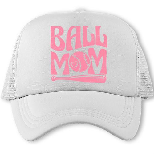 Baseball Mom Pride Heart And Bat Love Game Day Trucker Cap - Sportilla