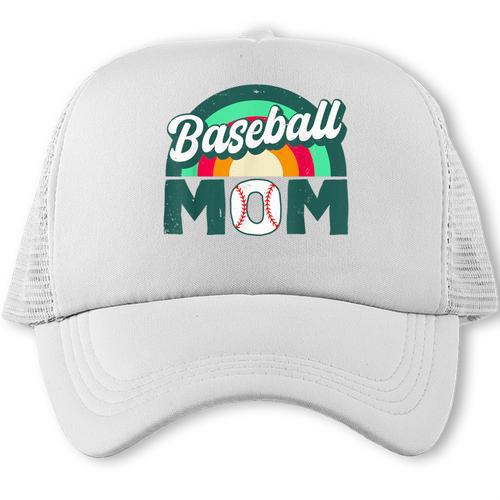 Baseball Mom Rainbow Game Day Trucker Cap - Sportilla