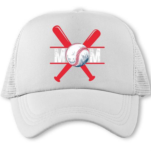 Baseball Mom Red Trucker Cap - Sportilla