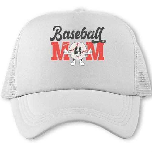 Baseball Mom Retro Distressed Baseball Family Matching Trucker Cap - Sportilla