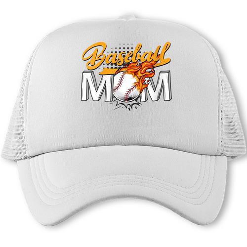 Baseball Mom Sports Graphic Novelty Trucker Cap - Sportilla