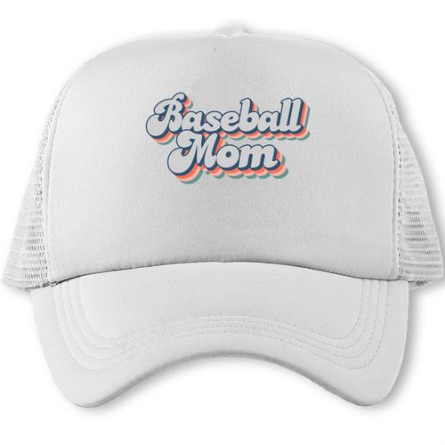 Baseball Mom Sporty Retro Baseball Team Momma Gray Trucker Cap - Sportilla