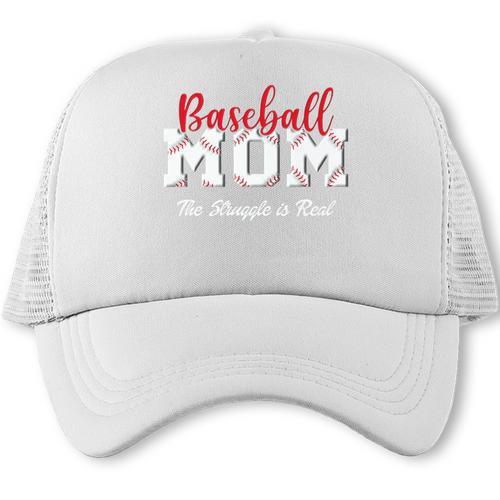 Baseball Mom The Struggle Is Real Premium Trucker Cap - Sportilla