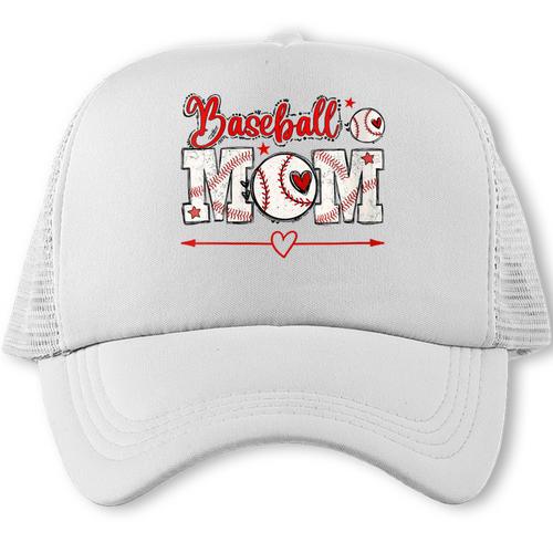 Baseball Mom T-Ball Moms Ball Player Moms Ballpark Mama Trucker Cap - Sportilla