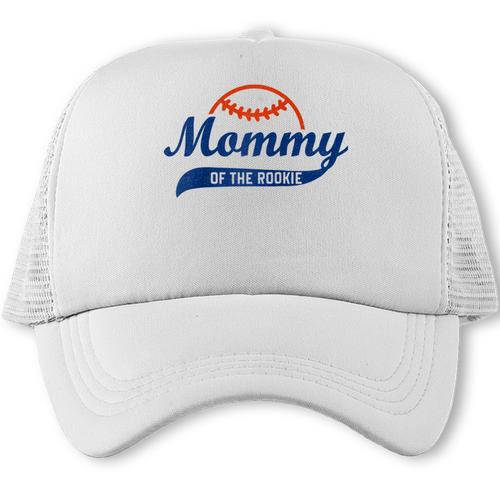 Baseball Mommy Of The Rookie Mom Birthday Baseball Raglan Baseball Tee Trucker Cap - Sportilla