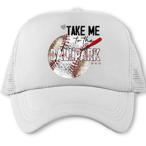Baseball Moms Cute Take Me To The Ballpark Sports Athletic Trucker Cap - Sportilla