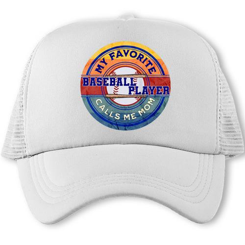 Baseball Moms My Favorite Baseball Player Call Me Moms Trucker Cap - Sportilla