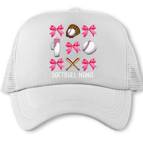 Baseball Nana Era Bows Baseball Mom Women Trucker Cap - Sportilla