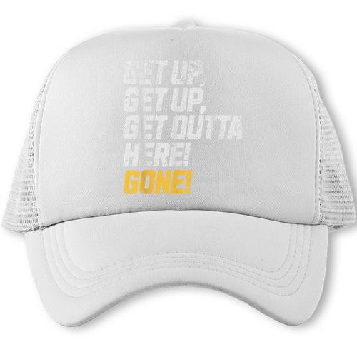 Baseball Player Get Up Get Outta Here Gone Home Run Trucker Cap - Sportilla
