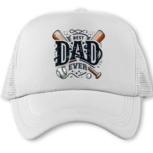 Best Dad Ever Father's Day Sports Papa Baseball Daddy Trucker Cap - Sportilla