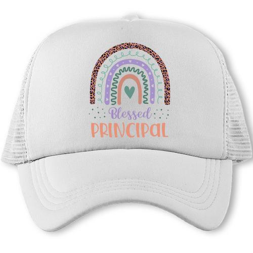 Blessed Principal Back To School Boho Rainbow Premium Tri-Blend Trucker Cap - Savourry