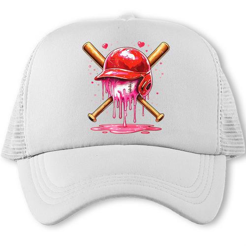 Boys Valentine Day Baseball Helmet Drip Ice-Cream Youth Kids Trucker Cap - Sportilla