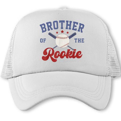 Brother Of Rookie 1st Birthday Baseball Boy Family Matching Trucker Cap - Sportilla
