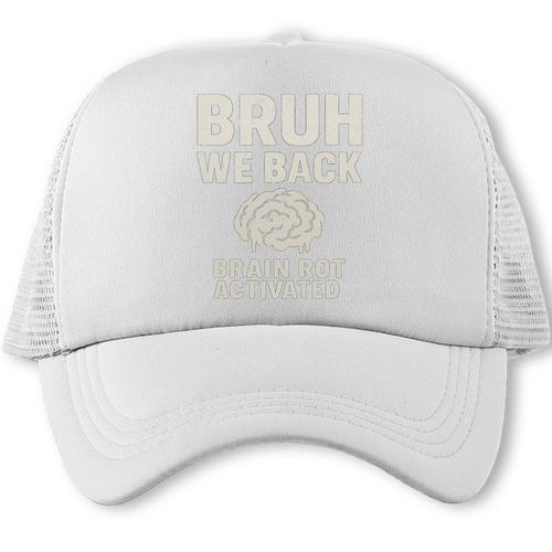 Bruh We Back Brain Red Activated Back To School Performance Trucker Cap - Savourry
