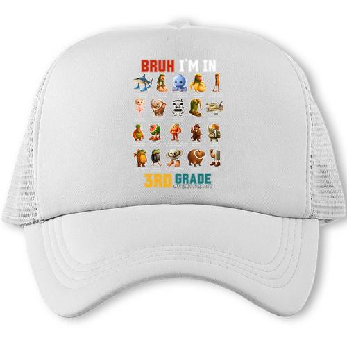 Bruh I’m In 3rd Grade Back To School Italian Brainrot Premium Tri-Blend Trucker Cap - Savourry