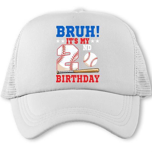 Bruh It's My 2nd Birthday Boy Baseball Themed Party Trucker Cap - Sportilla
