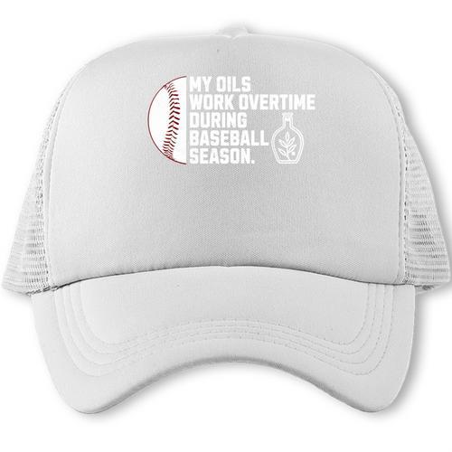 Busy Baseball Mom Essential Oils Meme For Oily Baseball Mom Trucker Cap - Sportilla