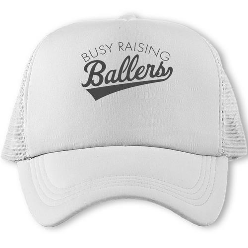 Busy Raising Ballers Baseball Mom & Parent Sports Premium Tri-Blend Trucker Cap - Sportilla