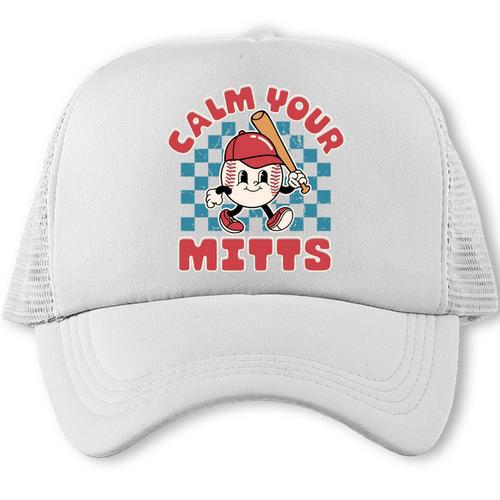 Calm Your Mitts Baseball Mom Sport Lover Trucker Cap - Sportilla