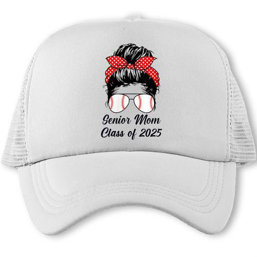 Class Of 2025 Baseball Mom Senior Graduation Graduate Women Trucker Cap - Sportilla