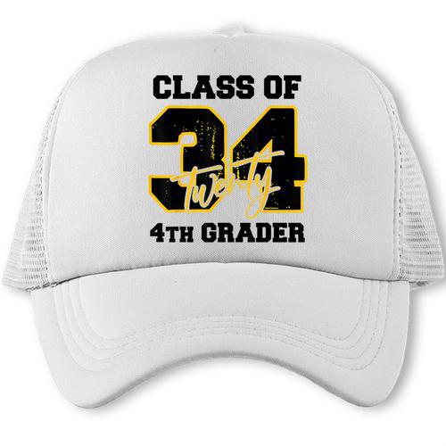 Class Of 2034 4th Grader Elementary School Back To School Trucker Cap - Savourry