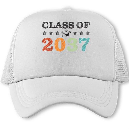 Class Of 2037 Grow With Me Back To School Graduation Trucker Cap - Savourry
