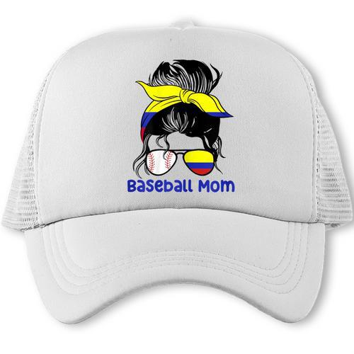 Colombia Baseball Mom Messy Bun Trucker Cap - Sportilla