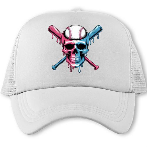 Cool Baseball Ice Cream Dripping Baseball Dad Baseball Lover Premium Trucker Cap - Sportilla