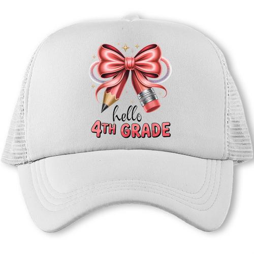 Coquette 4th Grade First Day Of Back To School Girls Outfits Trucker Cap - Savourry