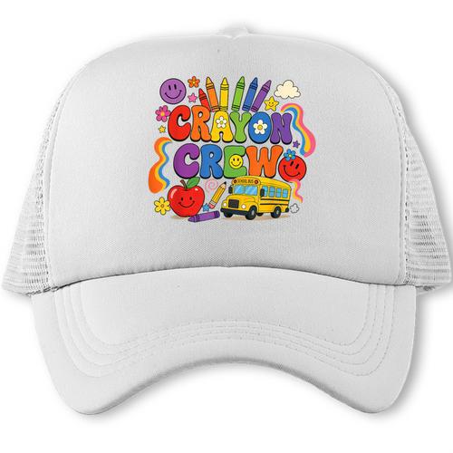 Crayon Crew Cute Back To School Vibes Student Trucker Cap - Savourry