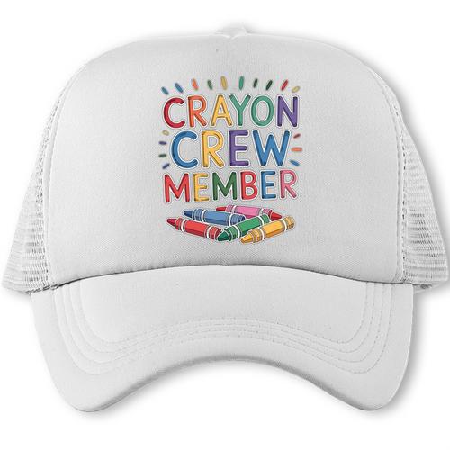Crayon Crew Member Back To School Coloring Art Classes Trucker Cap - Savourry