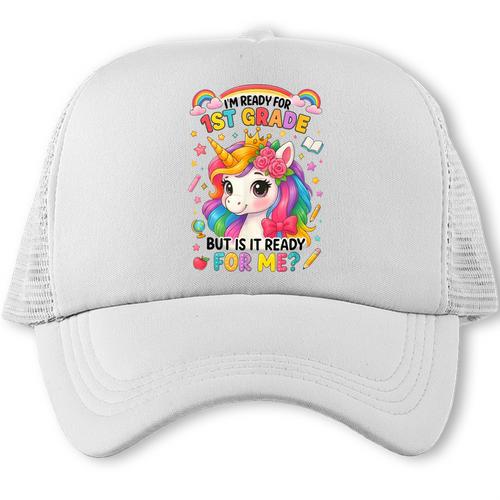 Crush First Grade Girls Back To School Unicorn First Day Trucker Cap - Savourry