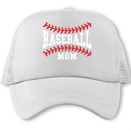 Cute Baseball Mom Laces Little League Women's Mother's Day Trucker Cap - Sportilla