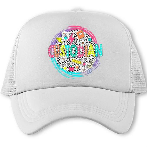 Cute Custodian Shirt First Day Of School Back To School Gift Trucker Cap - Savourry