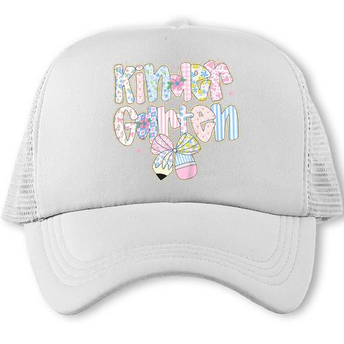 Cute Preppy Back To School Floral Kindergarten For Girls Trucker Cap - Savourry