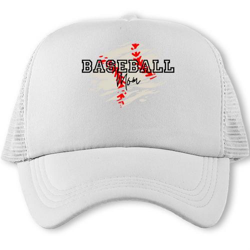 Distressed Baseball Mom Trucker Cap - Sportilla